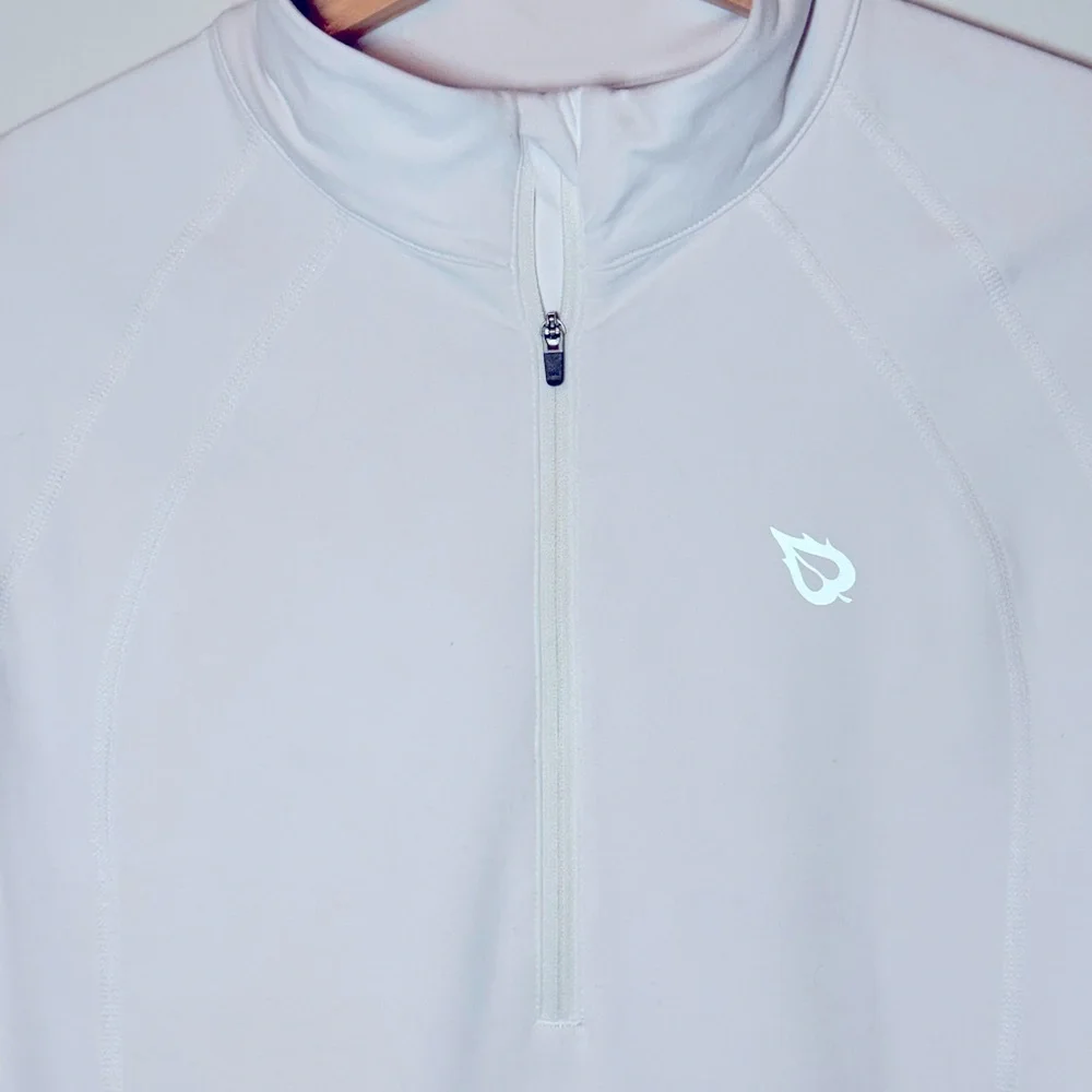 Womens White 1/4 Zip Athletic top - Picture 2 of 4